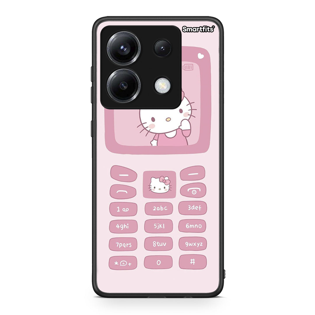 Xiaomi Poco X6 Hello Kitten Θήκη Αγίου Βαλεντίνου από τη Smartfits με σχέδιο στο πίσω μέρος και μαύρο περίβλημα | Smartphone case with colorful back and black bezels by Smartfits