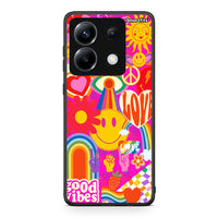 Thumbnail for Xiaomi Poco X6 Hippie Love θήκη από τη Smartfits με σχέδιο στο πίσω μέρος και μαύρο περίβλημα | Smartphone case with colorful back and black bezels by Smartfits