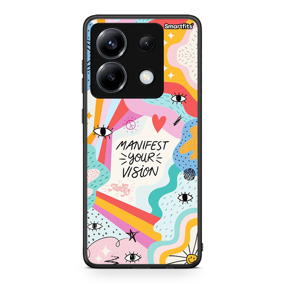 Xiaomi Poco X6 Manifest Your Vision θήκη από τη Smartfits με σχέδιο στο πίσω μέρος και μαύρο περίβλημα | Smartphone case with colorful back and black bezels by Smartfits