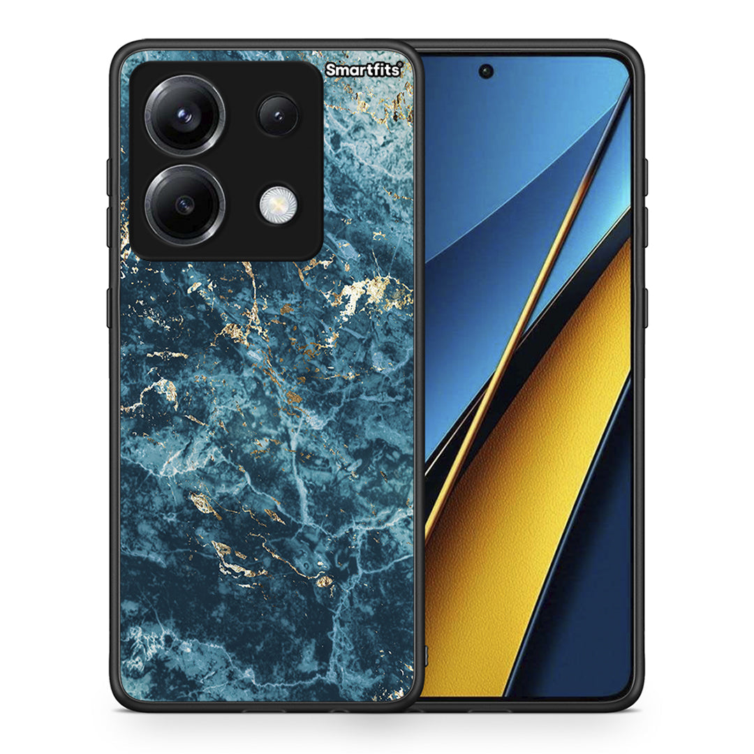 Θήκη Xiaomi Poco X6 Marble Blue από τη Smartfits με σχέδιο στο πίσω μέρος και μαύρο περίβλημα | Xiaomi Poco X6 Marble Blue case with colorful back and black bezels