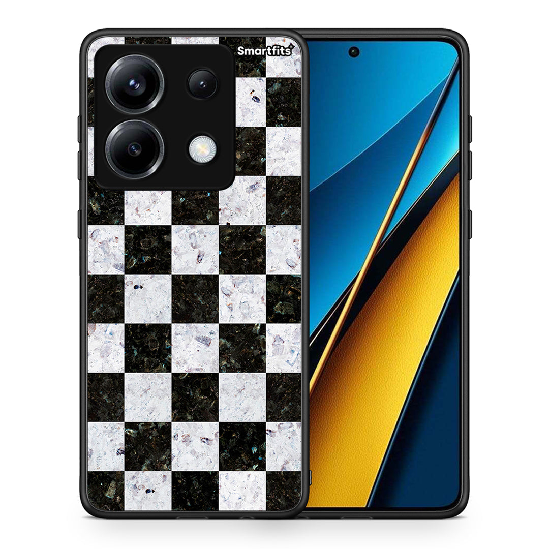 Θήκη Xiaomi Poco X6 Square Geometric Marble από τη Smartfits με σχέδιο στο πίσω μέρος και μαύρο περίβλημα | Xiaomi Poco X6 Square Geometric Marble case with colorful back and black bezels