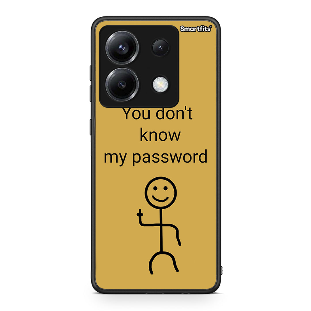 Xiaomi Poco X6 My Password Θήκη από τη Smartfits με σχέδιο στο πίσω μέρος και μαύρο περίβλημα | Smartphone case with colorful back and black bezels by Smartfits