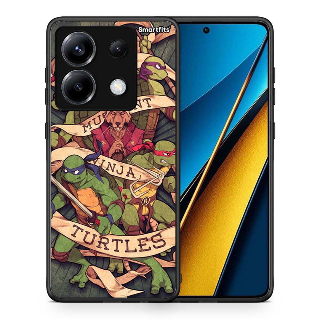 Θήκη Xiaomi Poco X6 Ninja Turtles από τη Smartfits με σχέδιο στο πίσω μέρος και μαύρο περίβλημα | Xiaomi Poco X6 Ninja Turtles case with colorful back and black bezels