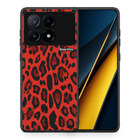 Thumbnail for Θήκη Xiaomi Poco X6 Pro 5G Red Leopard Animal από τη Smartfits με σχέδιο στο πίσω μέρος και μαύρο περίβλημα | Xiaomi Poco X6 Pro 5G Red Leopard Animal case with colorful back and black bezels