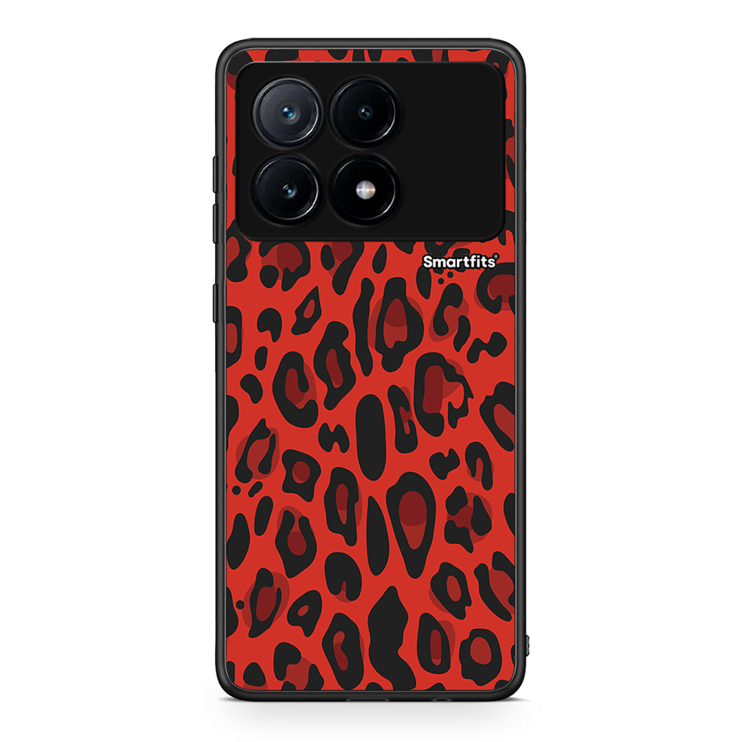 4 - Xiaomi Poco X6 Pro 5G Red Leopard Animal case, cover, bumper