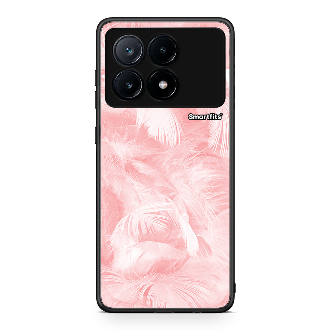 33 - Xiaomi Poco X6 Pro 5G Pink Feather Boho case, cover, bumper