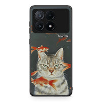 Thumbnail for Xiaomi Poco X6 Pro 5G Cat Goldfish θήκη από τη Smartfits με σχέδιο στο πίσω μέρος και μαύρο περίβλημα | Smartphone case with colorful back and black bezels by Smartfits