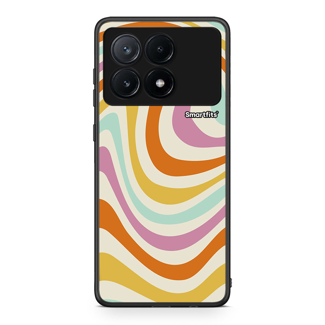 Xiaomi Poco X6 Pro 5G Colourful Waves θήκη από τη Smartfits με σχέδιο στο πίσω μέρος και μαύρο περίβλημα | Smartphone case with colorful back and black bezels by Smartfits