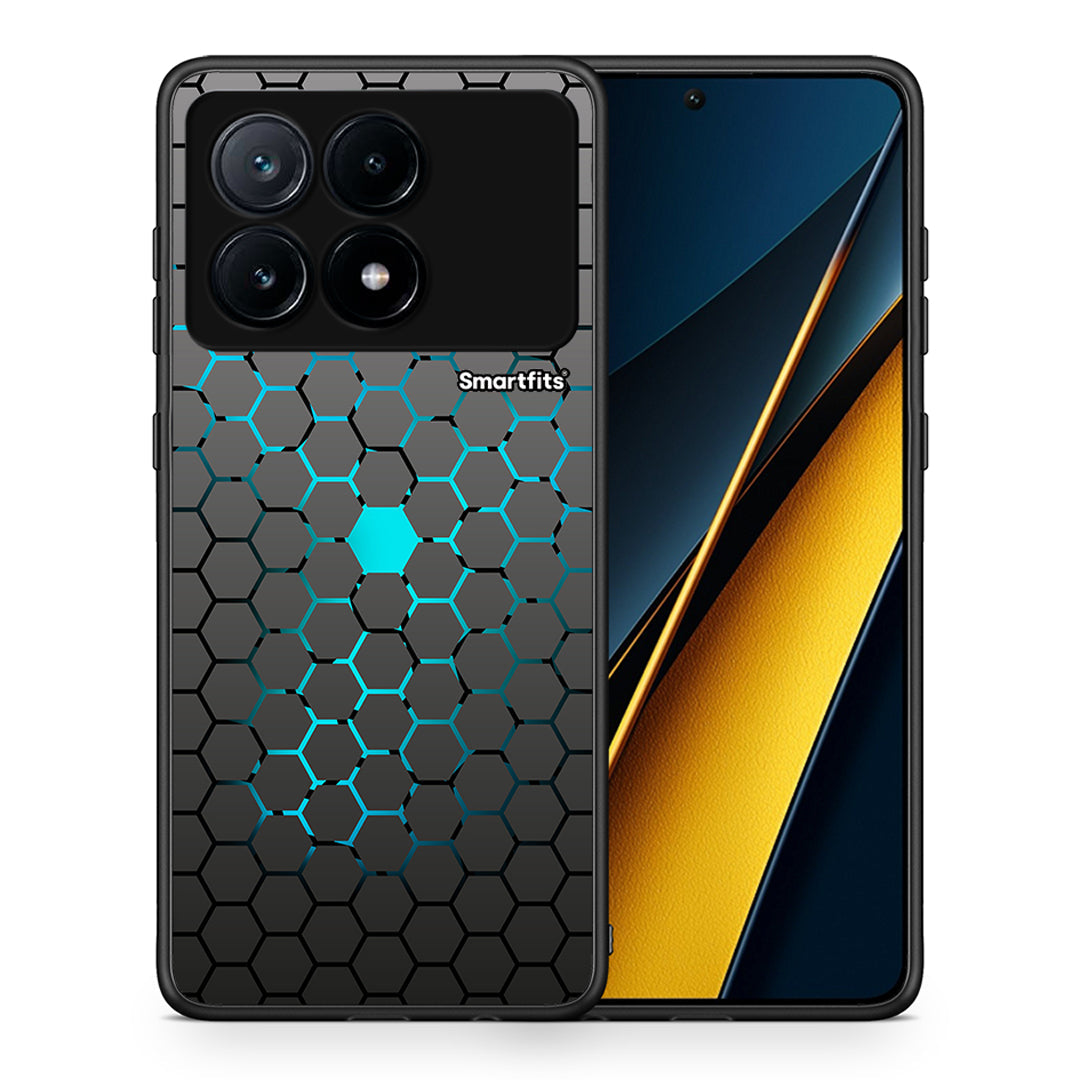 Θήκη Xiaomi Poco X6 Pro 5G Hexagonal Geometric από τη Smartfits με σχέδιο στο πίσω μέρος και μαύρο περίβλημα | Xiaomi Poco X6 Pro 5G Hexagonal Geometric case with colorful back and black bezels