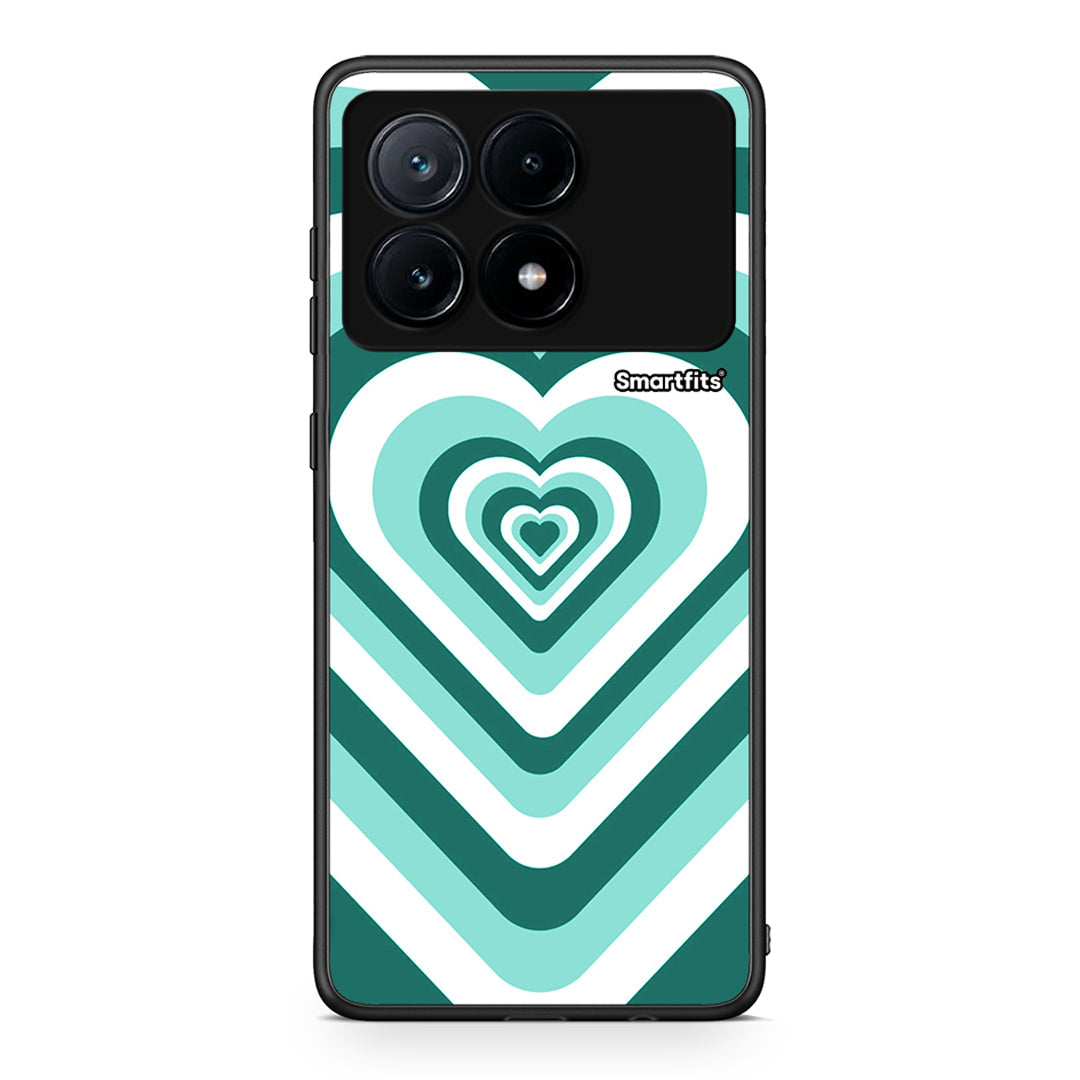 Xiaomi Poco X6 Pro 5G Green Hearts θήκη από τη Smartfits με σχέδιο στο πίσω μέρος και μαύρο περίβλημα | Smartphone case with colorful back and black bezels by Smartfits
