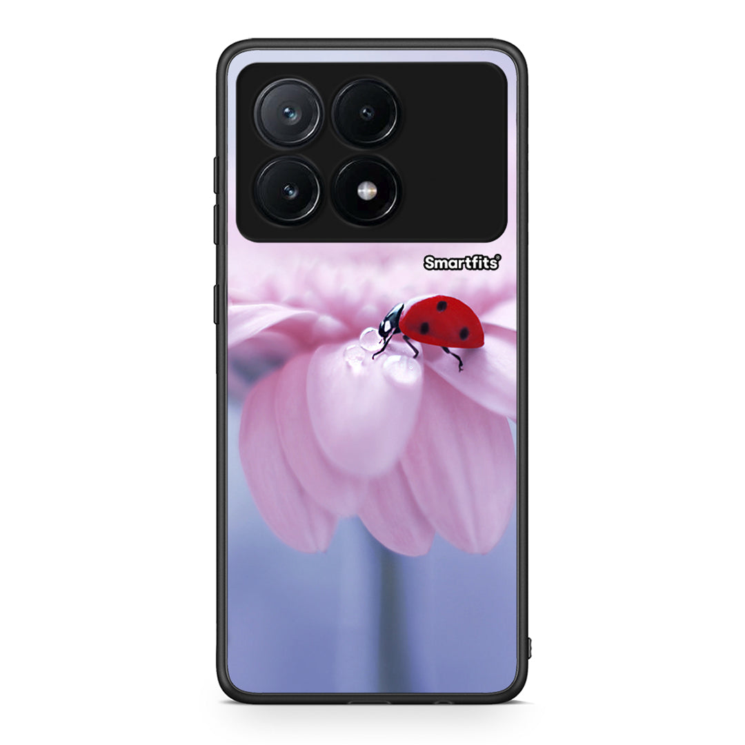Xiaomi Poco X6 Pro 5G Ladybug Flower θήκη από τη Smartfits με σχέδιο στο πίσω μέρος και μαύρο περίβλημα | Smartphone case with colorful back and black bezels by Smartfits
