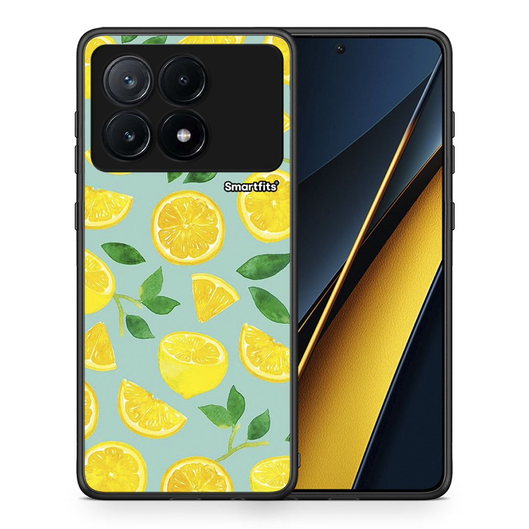 Θήκη Xiaomi Poco X6 Pro 5G Lemons από τη Smartfits με σχέδιο στο πίσω μέρος και μαύρο περίβλημα | Xiaomi Poco X6 Pro 5G Lemons case with colorful back and black bezels