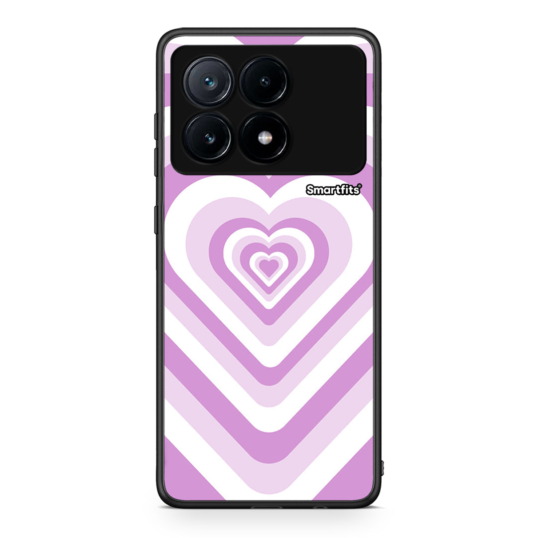 Xiaomi Poco X6 Pro 5G Lilac Hearts θήκη από τη Smartfits με σχέδιο στο πίσω μέρος και μαύρο περίβλημα | Smartphone case with colorful back and black bezels by Smartfits