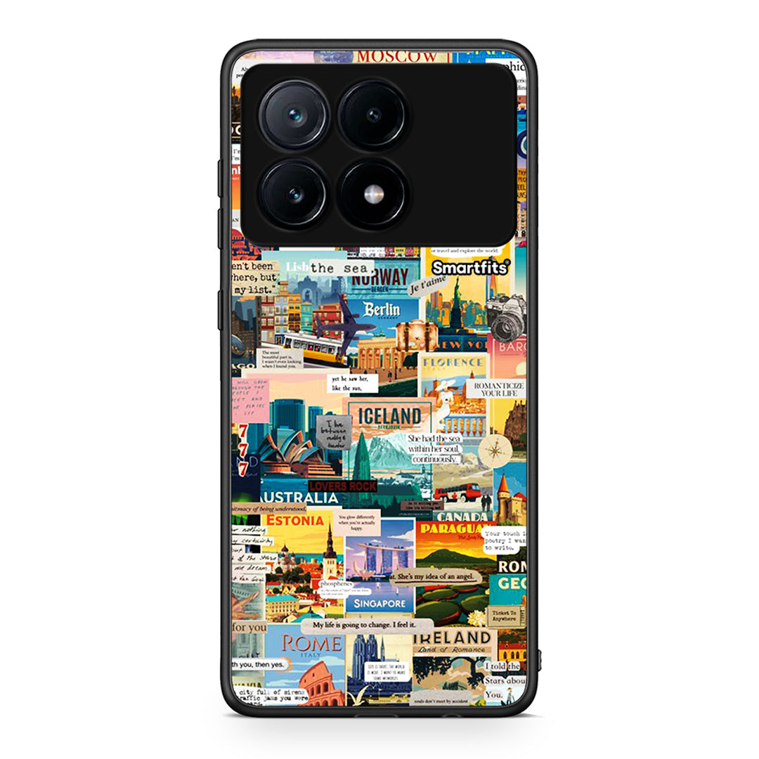 Xiaomi Poco X6 Pro 5G Live To Travel θήκη από τη Smartfits με σχέδιο στο πίσω μέρος και μαύρο περίβλημα | Smartphone case with colorful back and black bezels by Smartfits