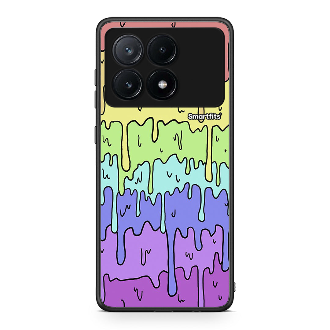 Xiaomi Poco X6 Pro 5G Melting Rainbow θήκη από τη Smartfits με σχέδιο στο πίσω μέρος και μαύρο περίβλημα | Smartphone case with colorful back and black bezels by Smartfits