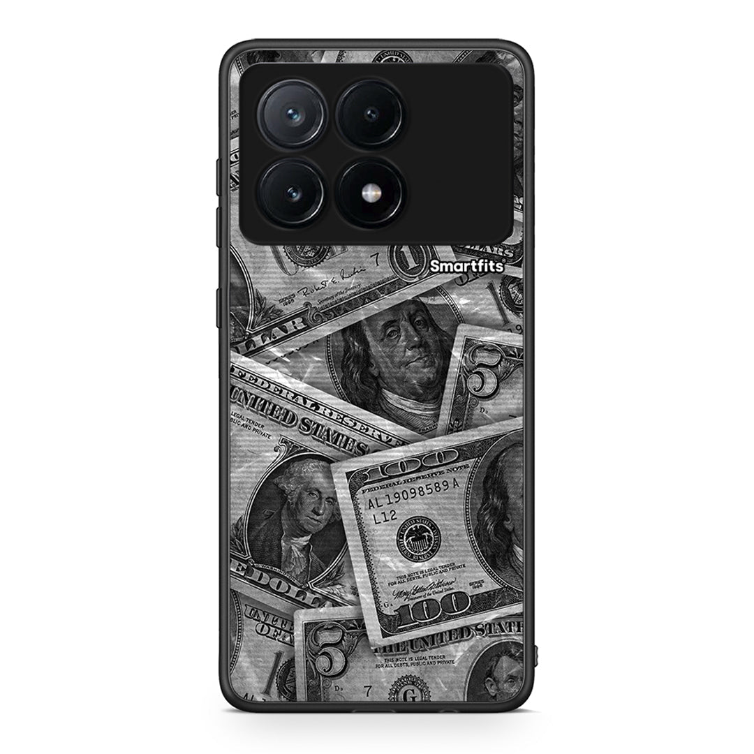 Xiaomi Poco X6 Pro 5G Money Dollars θήκη από τη Smartfits με σχέδιο στο πίσω μέρος και μαύρο περίβλημα | Smartphone case with colorful back and black bezels by Smartfits