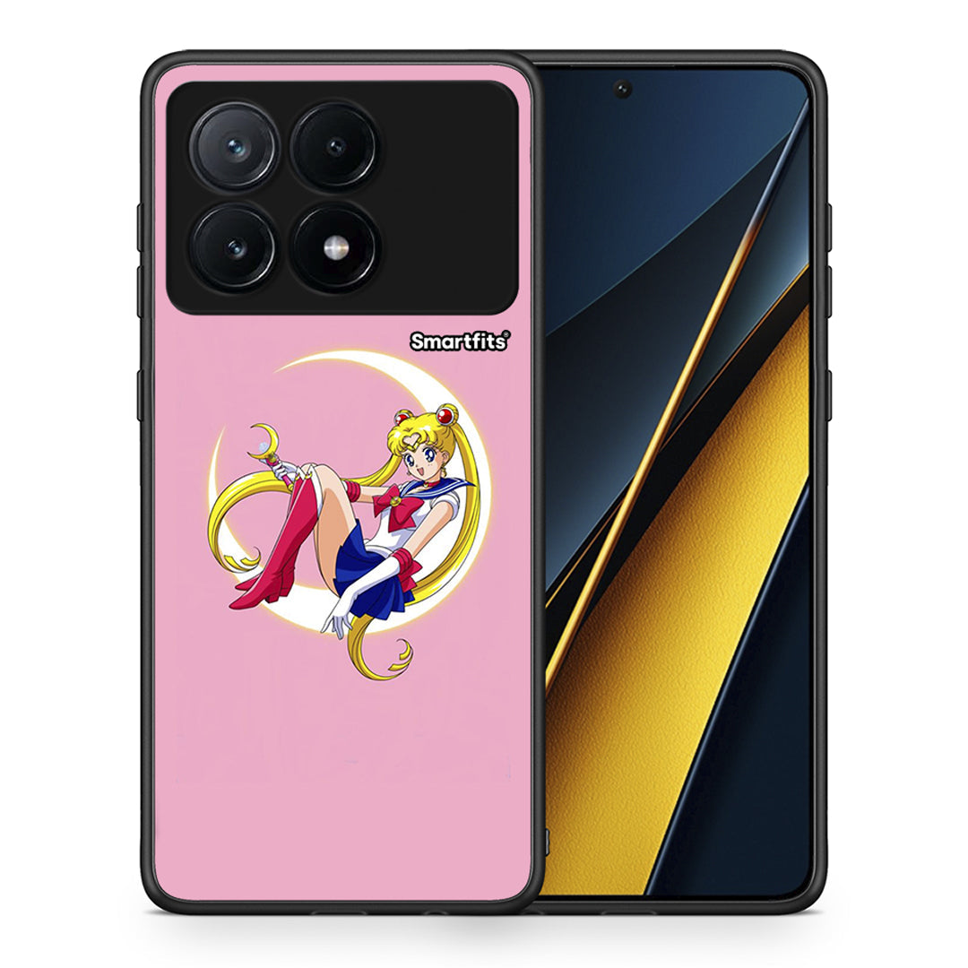 Θήκη Xiaomi Poco X6 Pro 5G Moon Girl από τη Smartfits με σχέδιο στο πίσω μέρος και μαύρο περίβλημα | Xiaomi Poco X6 Pro 5G Moon Girl case with colorful back and black bezels