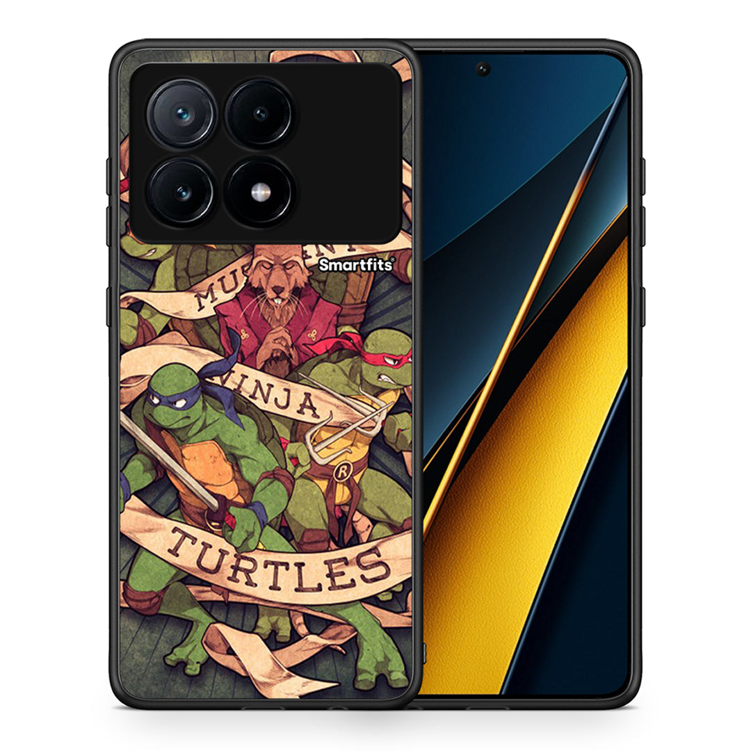 Θήκη Xiaomi Poco X6 Pro 5G Ninja Turtles από τη Smartfits με σχέδιο στο πίσω μέρος και μαύρο περίβλημα | Xiaomi Poco X6 Pro 5G Ninja Turtles case with colorful back and black bezels