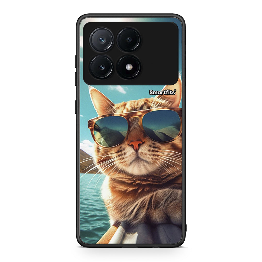 Xiaomi Poco X6 Pro 5G Summer Cat θήκη από τη Smartfits με σχέδιο στο πίσω μέρος και μαύρο περίβλημα | Smartphone case with colorful back and black bezels by Smartfits