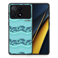 Thumbnail for Θήκη Xiaomi Poco X6 Pro 5G Swimming Dolphins από τη Smartfits με σχέδιο στο πίσω μέρος και μαύρο περίβλημα | Xiaomi Poco X6 Pro 5G Swimming Dolphins case with colorful back and black bezels