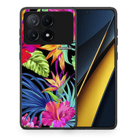 Thumbnail for Θήκη Xiaomi Poco X6 Pro 5G Tropical Flowers από τη Smartfits με σχέδιο στο πίσω μέρος και μαύρο περίβλημα | Xiaomi Poco X6 Pro 5G Tropical Flowers case with colorful back and black bezels