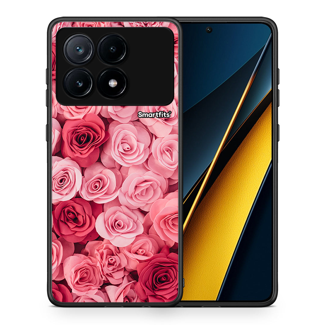 Θήκη Xiaomi Poco X6 Pro 5G RoseGarden Valentine από τη Smartfits με σχέδιο στο πίσω μέρος και μαύρο περίβλημα | Xiaomi Poco X6 Pro 5G RoseGarden Valentine case with colorful back and black bezels