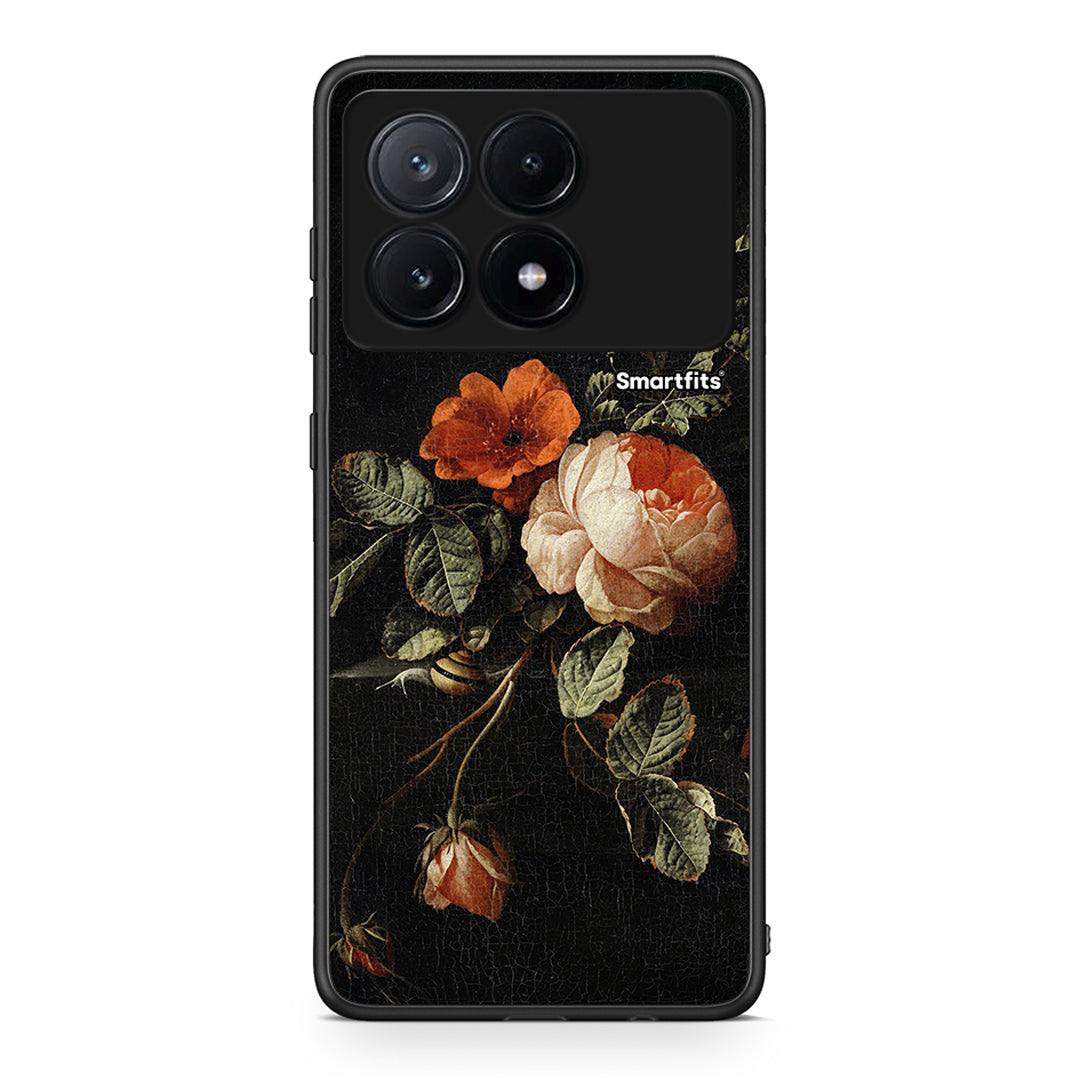 Xiaomi Poco X6 Pro 5G Vintage Roses θήκη από τη Smartfits με σχέδιο στο πίσω μέρος και μαύρο περίβλημα | Smartphone case with colorful back and black bezels by Smartfits