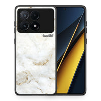 Thumbnail for Θήκη Xiaomi Poco X6 Pro 5G White Gold Marble από τη Smartfits με σχέδιο στο πίσω μέρος και μαύρο περίβλημα | Xiaomi Poco X6 Pro 5G White Gold Marble case with colorful back and black bezels