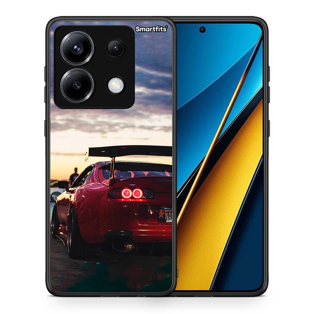 Θήκη Xiaomi Poco X6 Racing Supra από τη Smartfits με σχέδιο στο πίσω μέρος και μαύρο περίβλημα | Xiaomi Poco X6 Racing Supra case with colorful back and black bezels