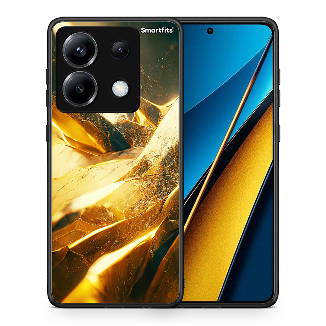 Θήκη Xiaomi Poco X6 Real Gold από τη Smartfits με σχέδιο στο πίσω μέρος και μαύρο περίβλημα | Xiaomi Poco X6 Real Gold case with colorful back and black bezels