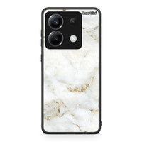 Thumbnail for Xiaomi Poco X6 White Gold Marble θήκη από τη Smartfits με σχέδιο στο πίσω μέρος και μαύρο περίβλημα | Smartphone case with colorful back and black bezels by Smartfits