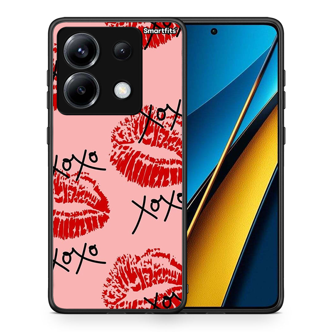 Θήκη Xiaomi Poco X6 XOXO Lips από τη Smartfits με σχέδιο στο πίσω μέρος και μαύρο περίβλημα | Xiaomi Poco X6 XOXO Lips case with colorful back and black bezels