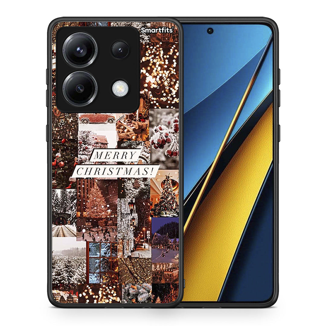 Θήκη Xiaomi Poco X6 Xmas Collage από τη Smartfits με σχέδιο στο πίσω μέρος και μαύρο περίβλημα | Xiaomi Poco X6 Xmas Collage case with colorful back and black bezels