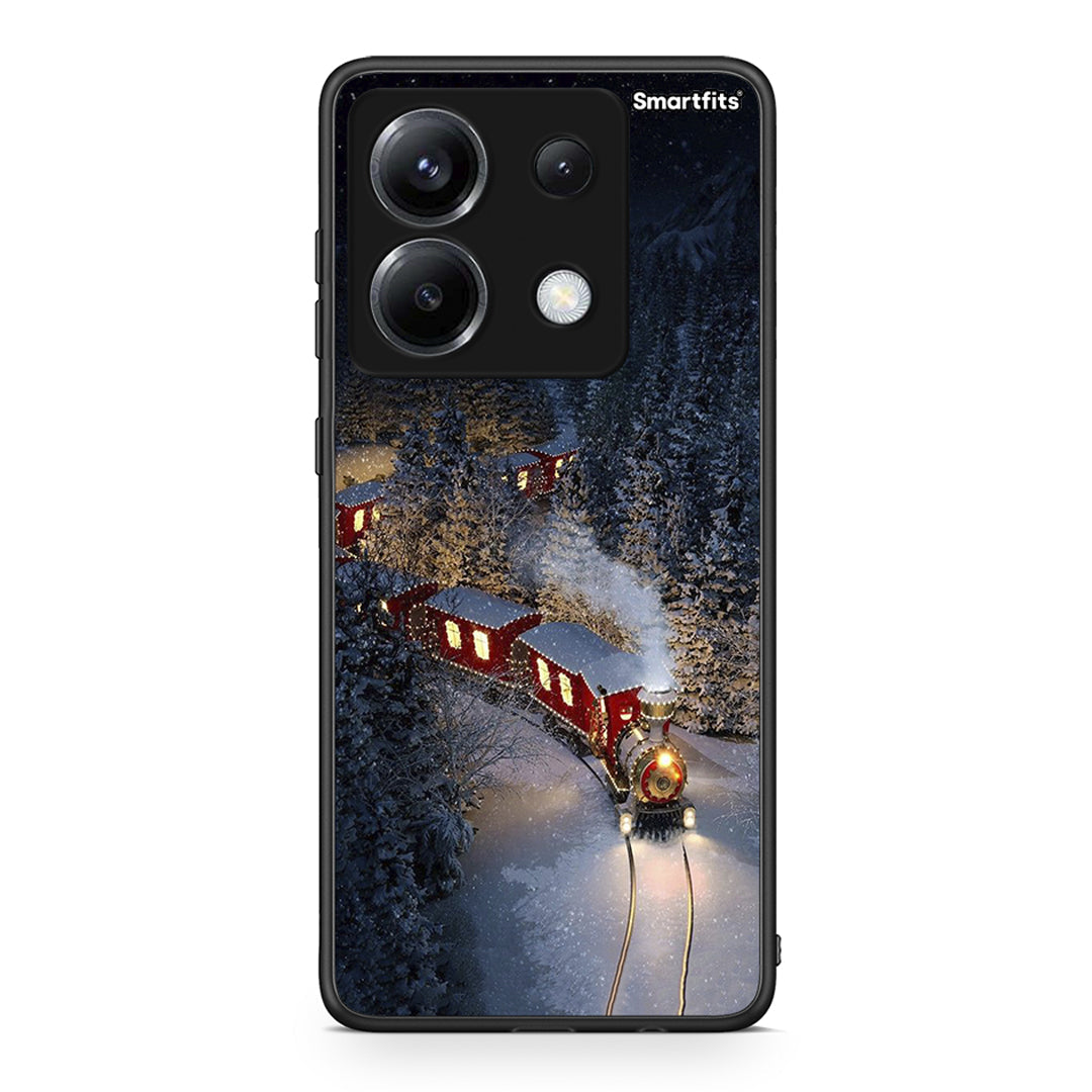 Xiaomi Poco X6 Xmas Train θήκη από τη Smartfits με σχέδιο στο πίσω μέρος και μαύρο περίβλημα | Smartphone case with colorful back and black bezels by Smartfits