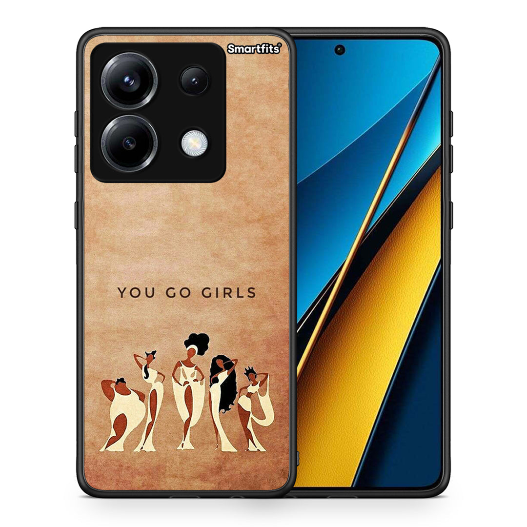Θήκη Xiaomi Poco X6 You Go Girl από τη Smartfits με σχέδιο στο πίσω μέρος και μαύρο περίβλημα | Xiaomi Poco X6 You Go Girl case with colorful back and black bezels