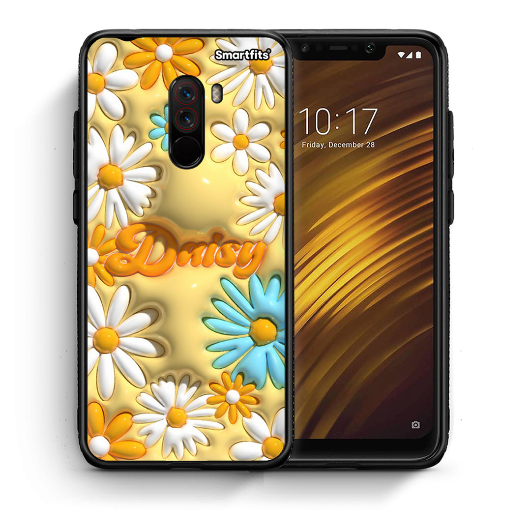 Θήκη Xiaomi Pocophone F1 Bubble Daisies από τη Smartfits με σχέδιο στο πίσω μέρος και μαύρο περίβλημα | Xiaomi Pocophone F1 Bubble Daisies case with colorful back and black bezels