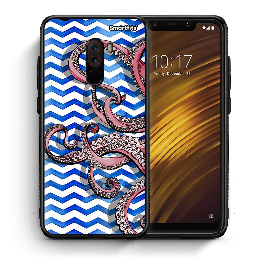 Θήκη Xiaomi Pocophone F1 Chevron Devilfish από τη Smartfits με σχέδιο στο πίσω μέρος και μαύρο περίβλημα | Xiaomi Pocophone F1 Chevron Devilfish case with colorful back and black bezels