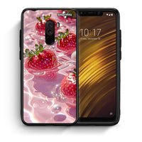 Thumbnail for Θήκη Xiaomi Pocophone F1 Juicy Strawberries από τη Smartfits με σχέδιο στο πίσω μέρος και μαύρο περίβλημα | Xiaomi Pocophone F1 Juicy Strawberries case with colorful back and black bezels