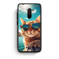 Thumbnail for Xiaomi Pocophone F1 Summer Cat θήκη από τη Smartfits με σχέδιο στο πίσω μέρος και μαύρο περίβλημα | Smartphone case with colorful back and black bezels by Smartfits