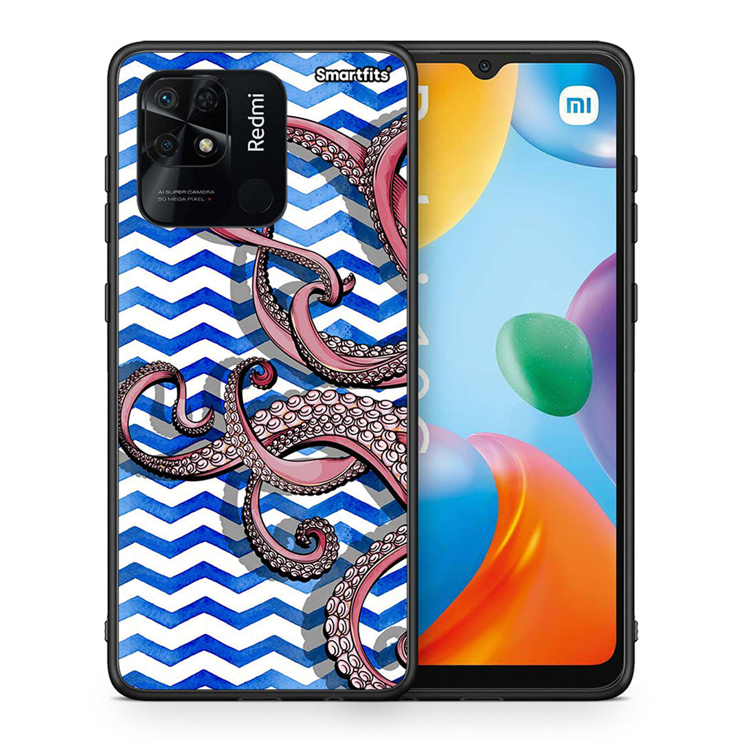 Θήκη Xiaomi Redmi 10C Chevron Devilfish από τη Smartfits με σχέδιο στο πίσω μέρος και μαύρο περίβλημα | Xiaomi Redmi 10C Chevron Devilfish case with colorful back and black bezels