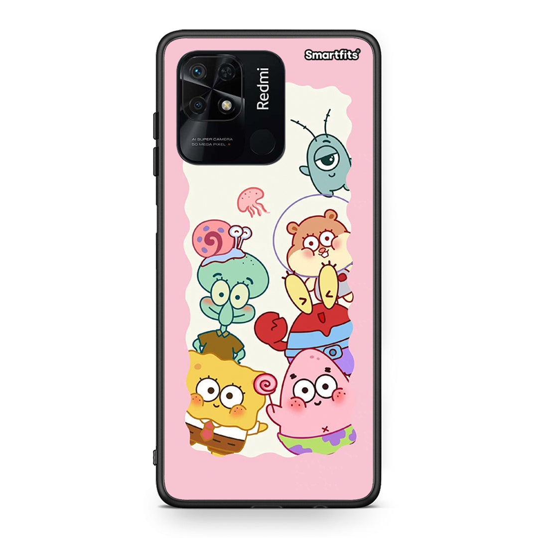 Xiaomi Redmi 10C Cute Companion θήκη από τη Smartfits με σχέδιο στο πίσω μέρος και μαύρο περίβλημα | Smartphone case with colorful back and black bezels by Smartfits