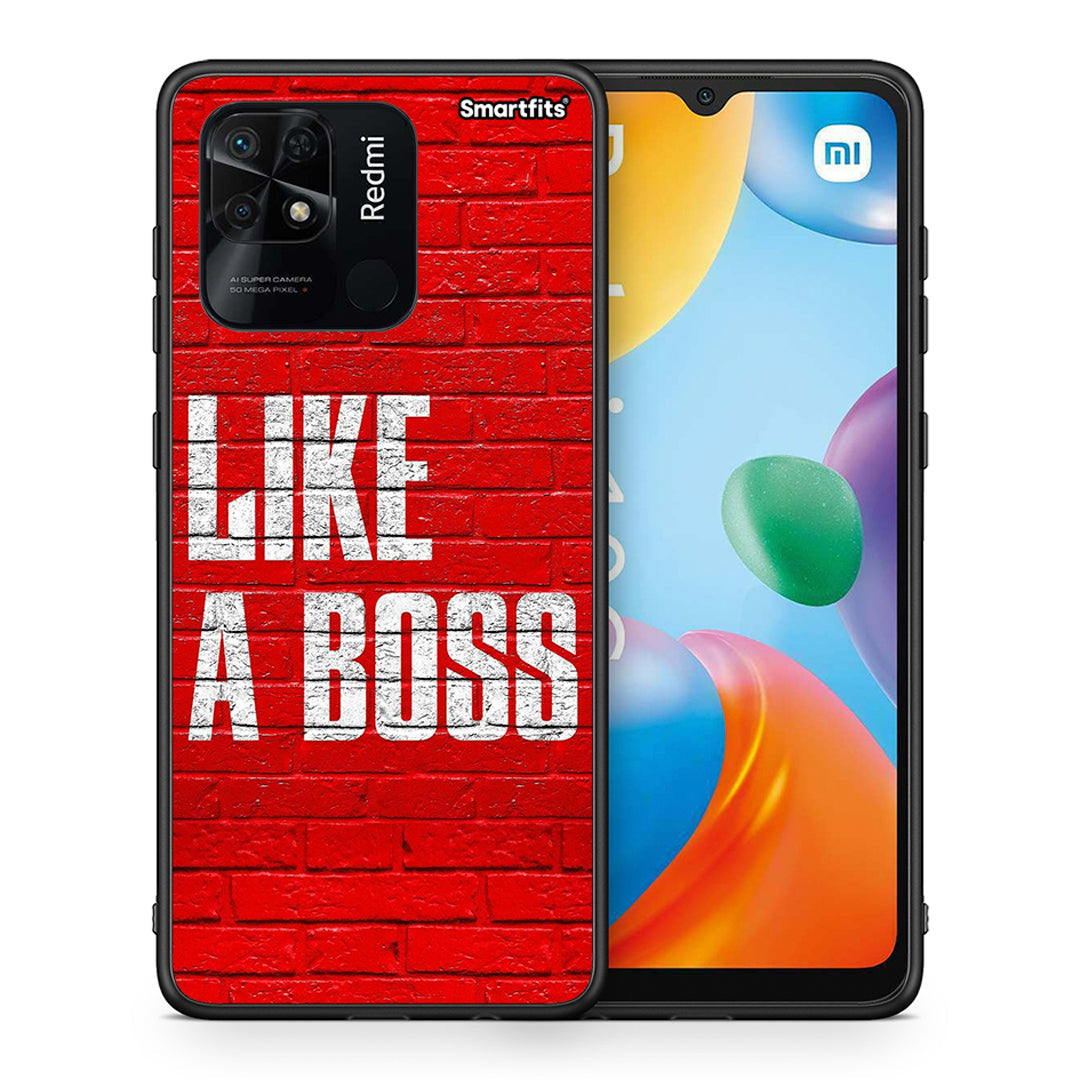 Θήκη Xiaomi Redmi 10C Like A Boss από τη Smartfits με σχέδιο στο πίσω μέρος και μαύρο περίβλημα | Xiaomi Redmi 10C Like A Boss case with colorful back and black bezels