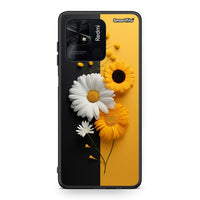 Thumbnail for Xiaomi Redmi 10C Yellow Daisies θήκη από τη Smartfits με σχέδιο στο πίσω μέρος και μαύρο περίβλημα | Smartphone case with colorful back and black bezels by Smartfits