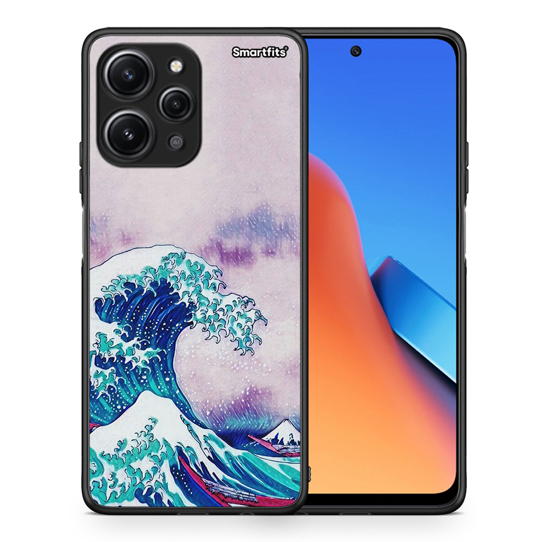 Θήκη Xiaomi Redmi 12 4G Blue Waves από τη Smartfits με σχέδιο στο πίσω μέρος και μαύρο περίβλημα | Xiaomi Redmi 12 4G Blue Waves case with colorful back and black bezels