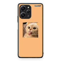 Thumbnail for Xiaomi Redmi 12 4G Cat Tongue θήκη από τη Smartfits με σχέδιο στο πίσω μέρος και μαύρο περίβλημα | Smartphone case with colorful back and black bezels by Smartfits