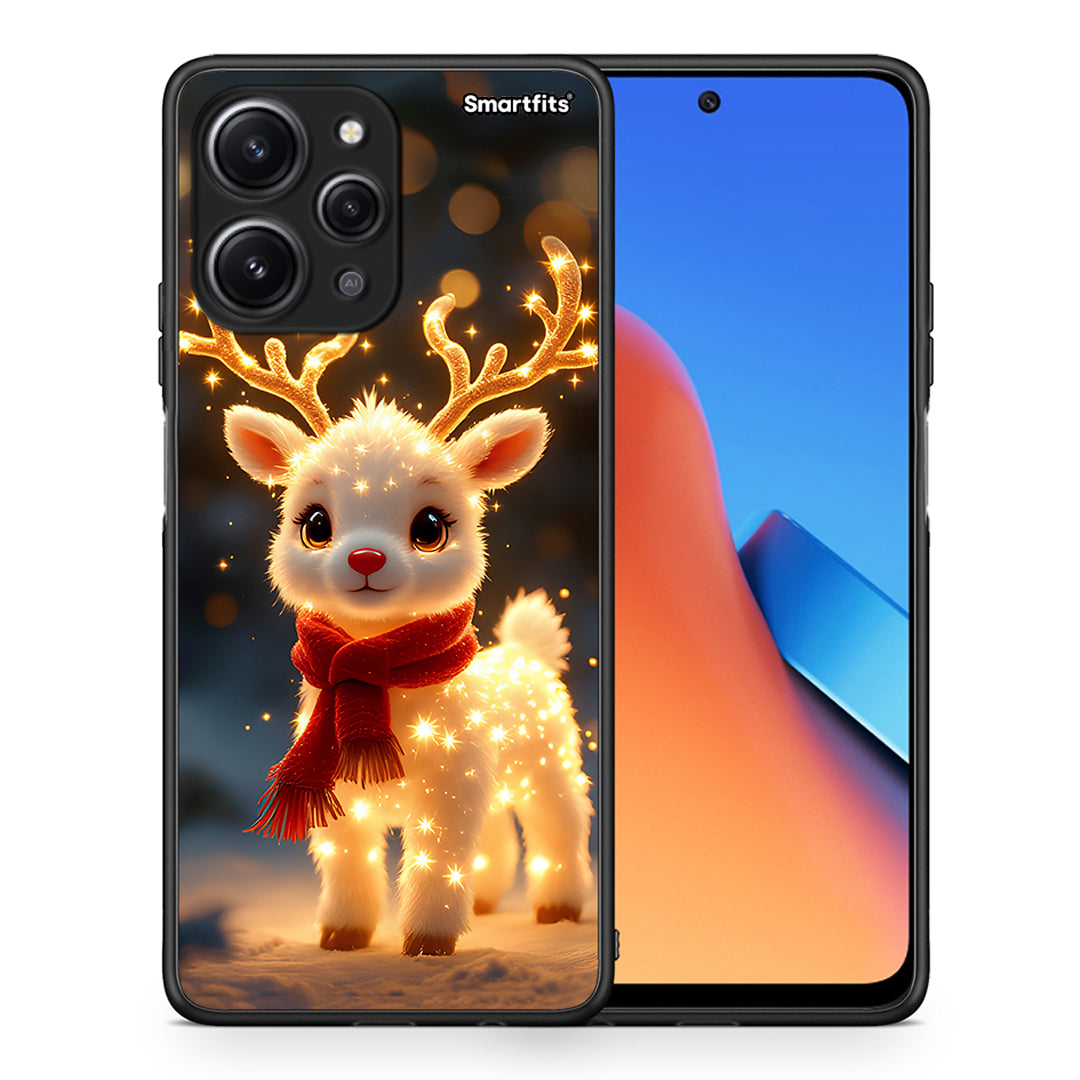 Θήκη Xiaomi Redmi 12 4G Christmas Cutie από τη Smartfits με σχέδιο στο πίσω μέρος και μαύρο περίβλημα | Xiaomi Redmi 12 4G Christmas Cutie case with colorful back and black bezels