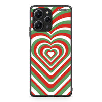 Thumbnail for Xiaomi Redmi 12 4G Christmas Hearts θήκη από τη Smartfits με σχέδιο στο πίσω μέρος και μαύρο περίβλημα | Smartphone case with colorful back and black bezels by Smartfits