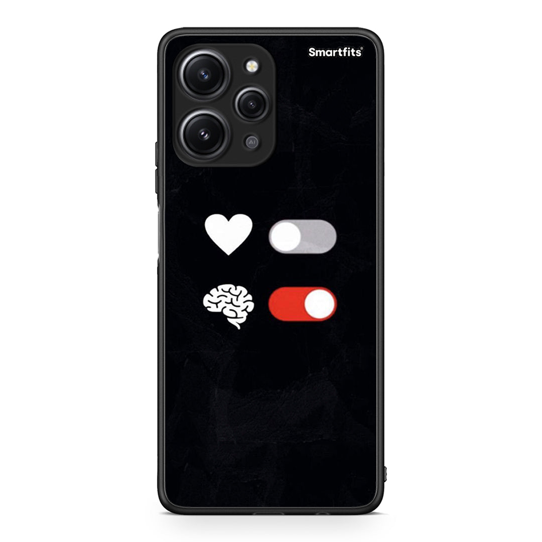 Xiaomi Redmi 12 4G Heart Vs Brain Θήκη Αγίου Βαλεντίνου από τη Smartfits με σχέδιο στο πίσω μέρος και μαύρο περίβλημα | Smartphone case with colorful back and black bezels by Smartfits