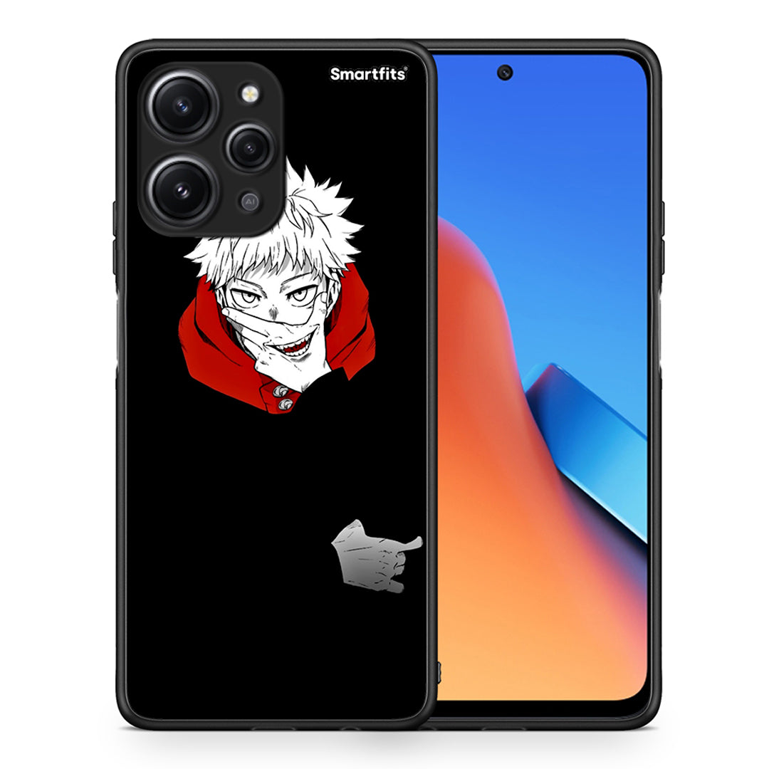 Θήκη Xiaomi Redmi 12 4G Itadori Anime από τη Smartfits με σχέδιο στο πίσω μέρος και μαύρο περίβλημα | Xiaomi Redmi 12 4G Itadori Anime case with colorful back and black bezels