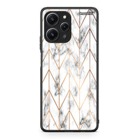 Thumbnail for 44 - Xiaomi Redmi 12 4G Gold Geometric Marble case, cover, bumper